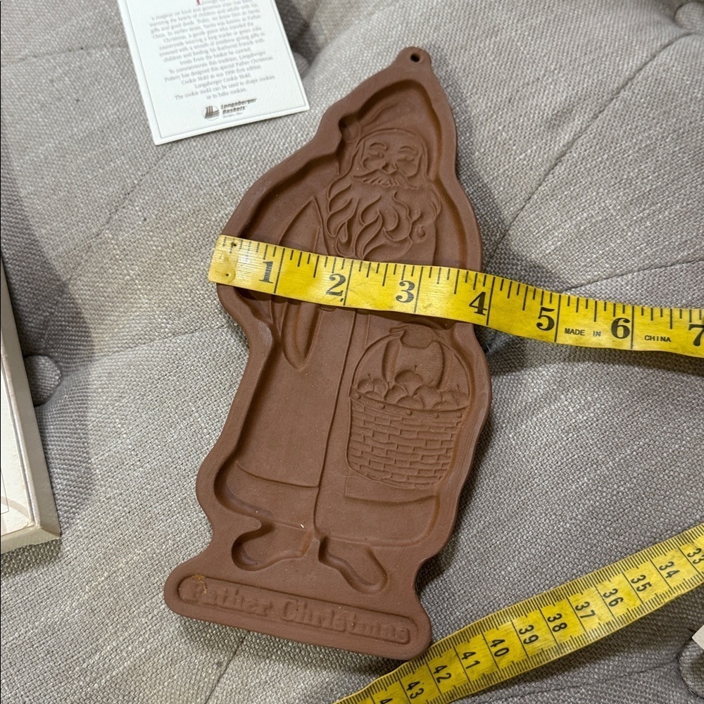 Longaberger 1990 Vintage Father Christmas Limited Addition Cookie Mold with Box - Picture 10 of 12